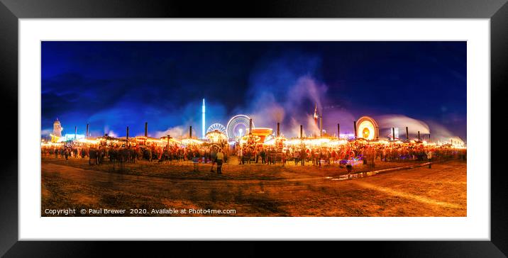 The Great Dorset Steam Fair at Night 2019 Framed Mounted Print by Paul Brewer