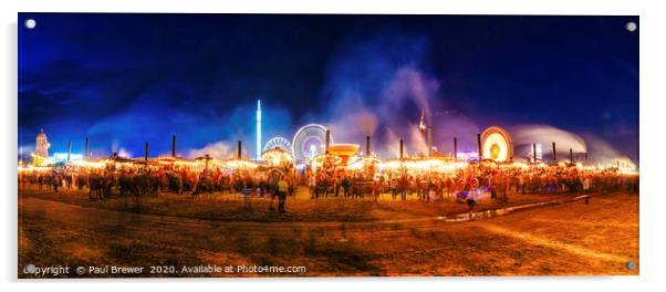 The Great Dorset Steam Fair at Night 2019 Acrylic by Paul Brewer
