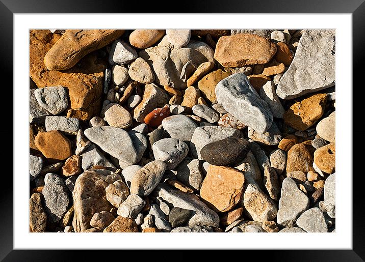 Beached Stones. Framed Mounted Print by Keith Thorburn EFIAP/b