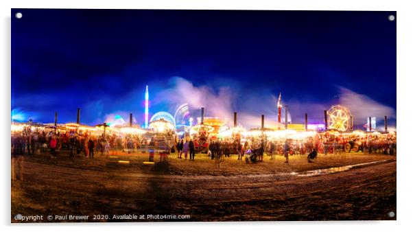The Great Dorset Steam Fair at Night 2019 Acrylic by Paul Brewer