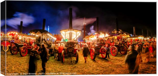 Great Dorset Steam Fair at Night 2019 Canvas Print by Paul Brewer
