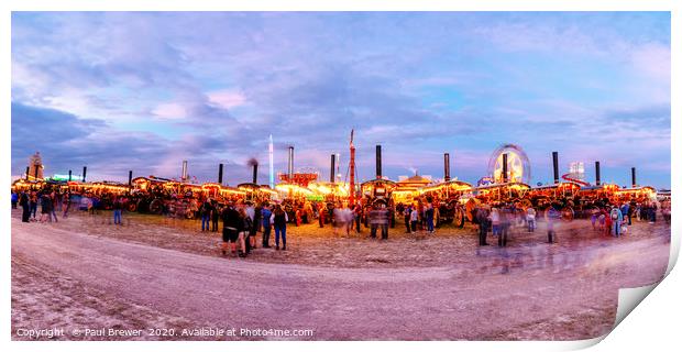 The Great Dorset Steam Fair at Sunset 2019 Print by Paul Brewer