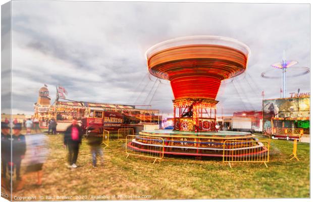 Chairoplanes at the great Dorset steam fair 2019 Canvas Print by Paul Brewer