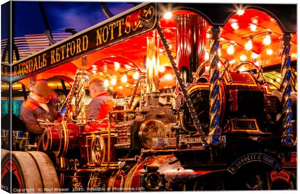 Great Dorset Steam Fair at Night 2019 Canvas Print by Paul Brewer