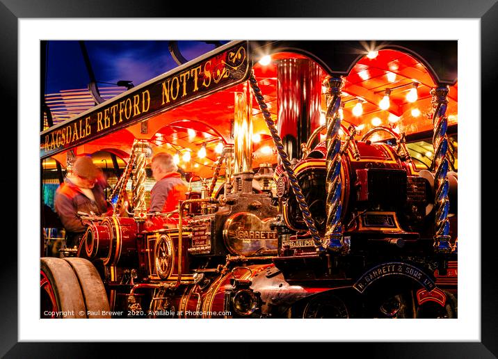 Great Dorset Steam Fair at Night 2019 Framed Mounted Print by Paul Brewer