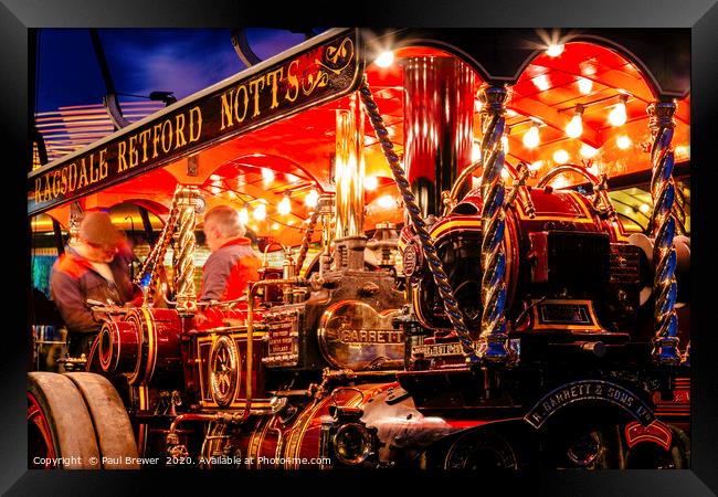 Great Dorset Steam Fair at Night 2019 Framed Print by Paul Brewer
