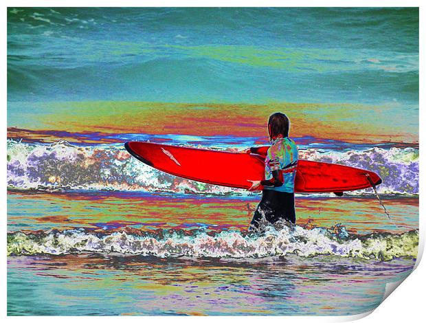 Surfer Print by Jules Camfield