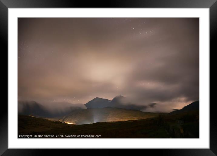 Snowdon peaking through the clouds Framed Mounted Print by Dan Santillo