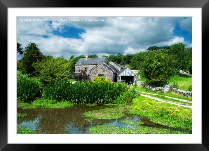 Parwich Village Pond Framed Mounted Print by Alison Chambers