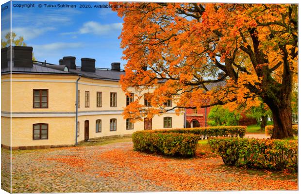 Suomenlinna Autumnal Landscape Canvas Print by Taina Sohlman