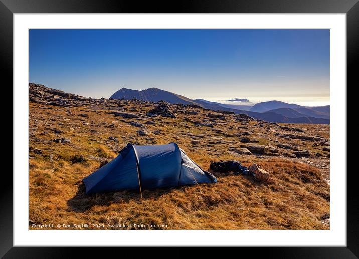 Camping on Glyder Fawr Framed Mounted Print by Dan Santillo