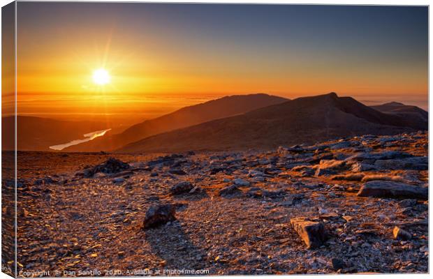 Sunset from Glyder Fawr Canvas Print by Dan Santillo