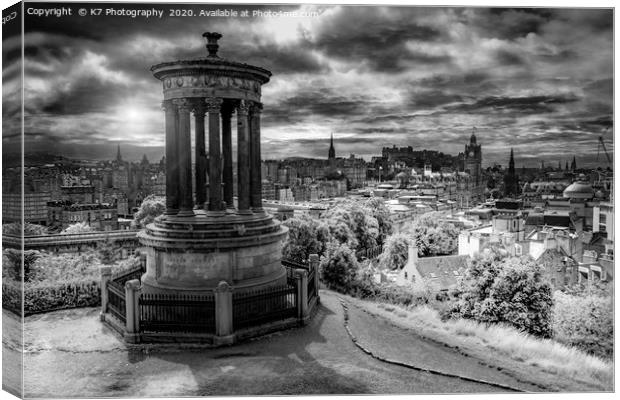 Iconic Edinburgh, The Dugald Stewart Monument. Canvas Print by K7 Photography