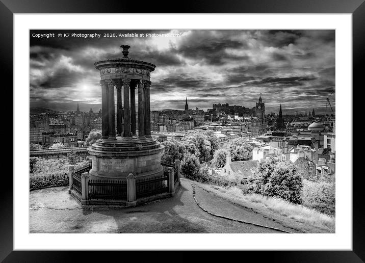 Iconic Edinburgh, The Dugald Stewart Monument. Framed Mounted Print by K7 Photography
