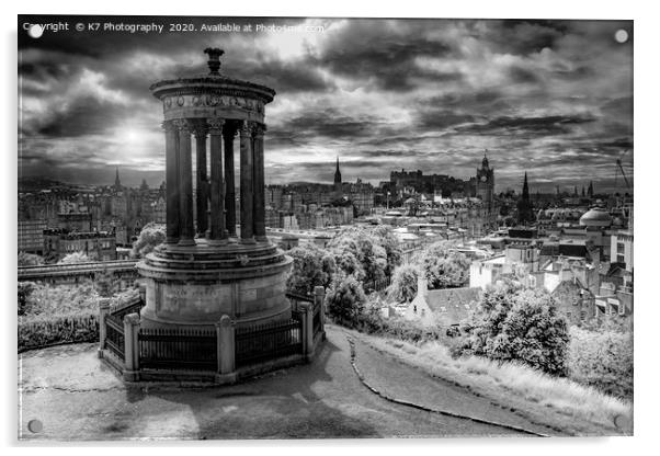Iconic Edinburgh, The Dugald Stewart Monument. Acrylic by K7 Photography