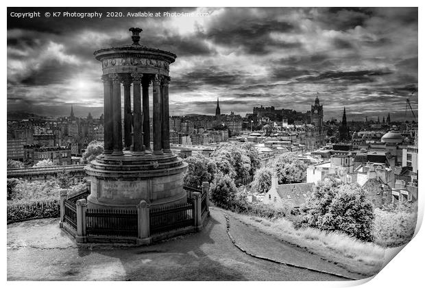 Iconic Edinburgh, The Dugald Stewart Monument. Print by K7 Photography