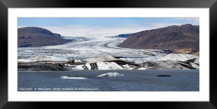 Hoffellsjokull Glacier Panorama in Iceland Framed Mounted Print by Pere Sanz