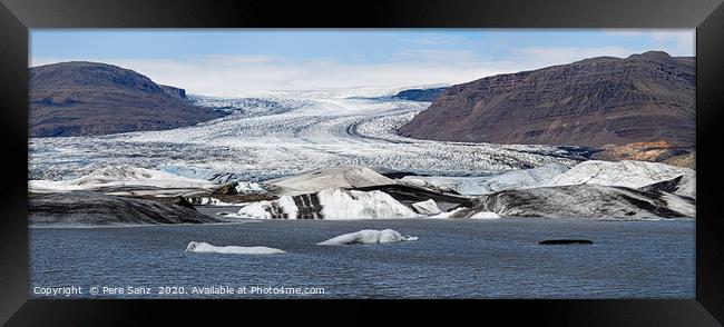 Hoffellsjokull Glacier Panorama in Iceland Framed Print by Pere Sanz