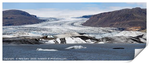 Hoffellsjokull Glacier Panorama in Iceland Print by Pere Sanz