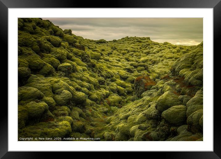 Eldhraun Lava Field in Iceland Framed Mounted Print by Pere Sanz