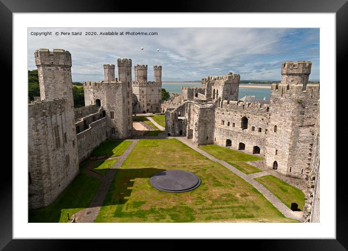 Caernarfon castle in Snowdonia, Wales Framed Mounted Print by Pere Sanz