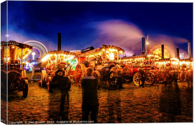 Smoking at the Great Dorset Steam Fair 2019 Canvas Print by Paul Brewer