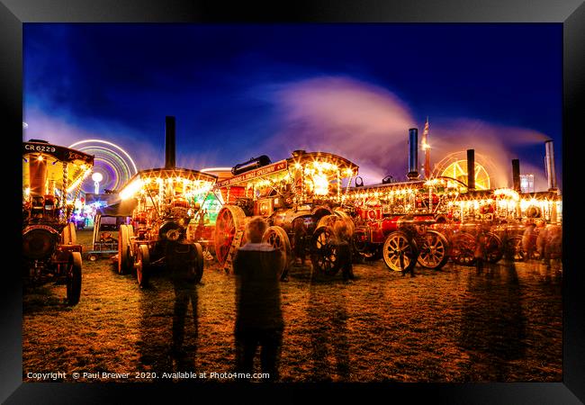 Smoking at the Great Dorset Steam Fair 2019 Framed Print by Paul Brewer