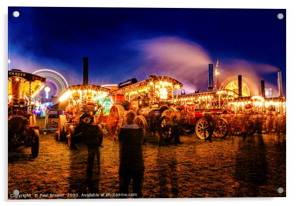 Smoking at the Great Dorset Steam Fair 2019 Acrylic by Paul Brewer