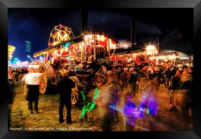 Great Dorset Steam Fair at Night 2019 Framed Print by Paul Brewer