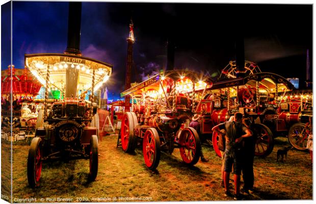 The May at The Great Dorset Steam Fair at Night 20 Canvas Print by Paul Brewer