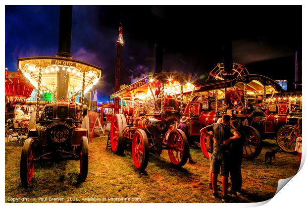 The May at The Great Dorset Steam Fair at Night 20 Print by Paul Brewer