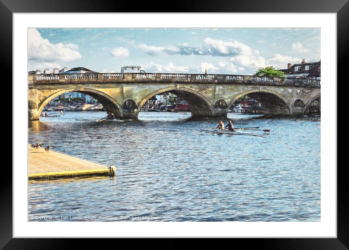 Racing Under Henley Bridge Framed Mounted Print by Ian Lewis