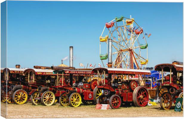 Great Dorset Steam fair in the heat of the day 201 Canvas Print by Paul Brewer