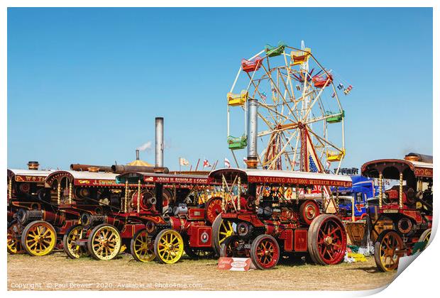 Great Dorset Steam fair in the heat of the day 201 Print by Paul Brewer