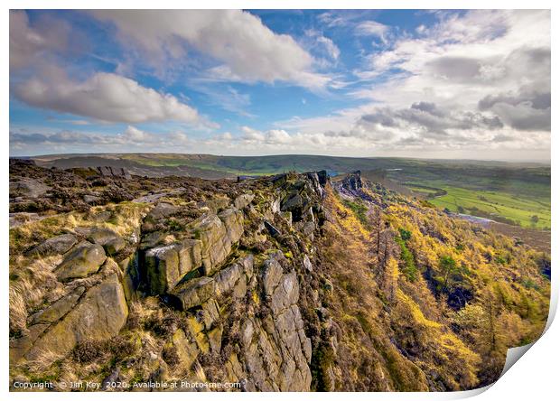 View from The Roaches Print by Jim Key