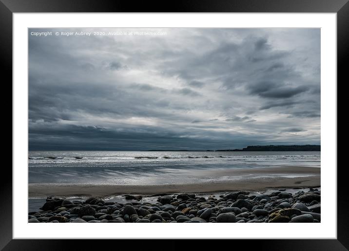 Amroth Beach in winter Framed Mounted Print by Roger Aubrey