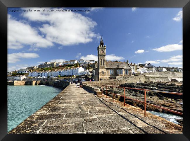 Porthleven Harbour. Framed Print by Lilian Marshall