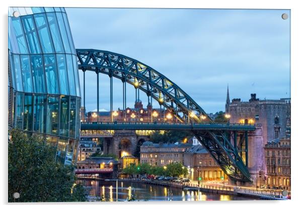 Newcastles Iconic Landmark Acrylic by Rob Cole