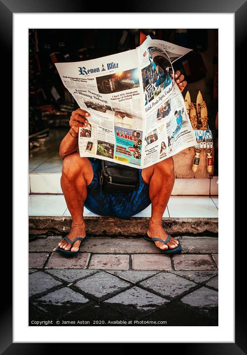Morning News Bali Style Framed Mounted Print by James Aston