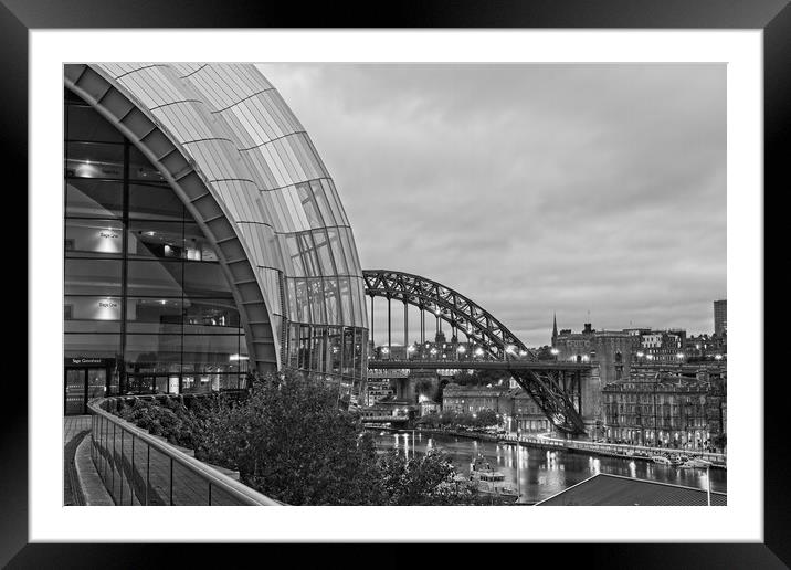 Tyne Bridge and Sage Centre, Newcastle-Gateshead,  Framed Mounted Print by Rob Cole