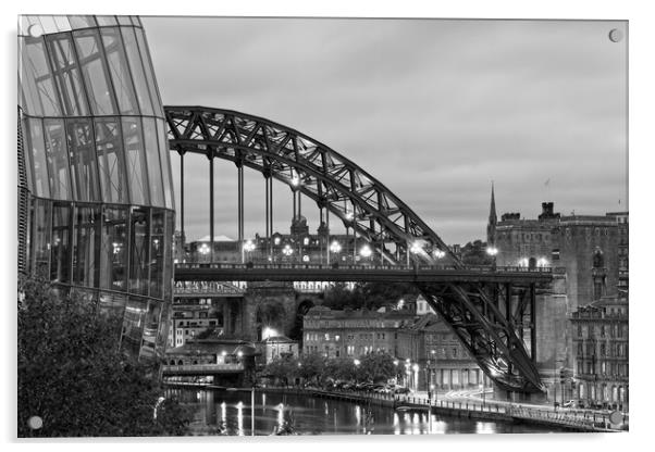 Tyne Bridge and Sage Centre, Newcastle-Gateshead,  Acrylic by Rob Cole