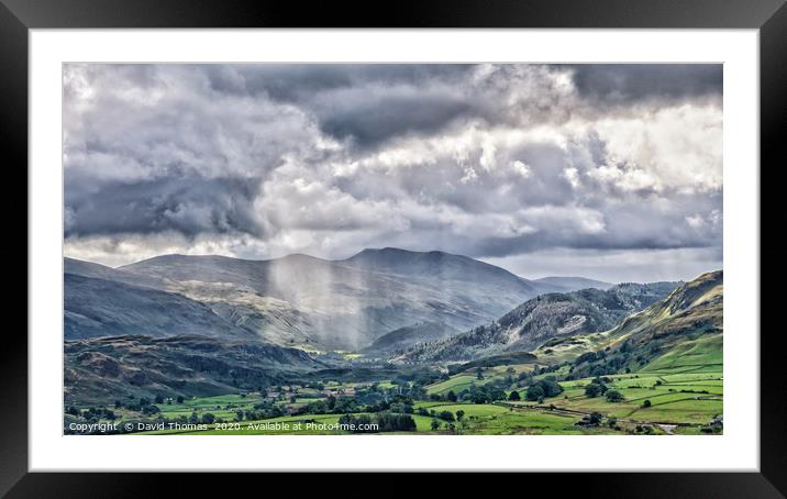 Dramatic Storm Light Over Lake District Framed Mounted Print by David Thomas
