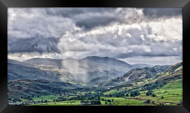 Dramatic Storm Light Over Lake District Framed Print by David Thomas
