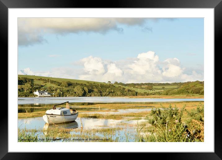 High tide Estuary The Parrog Pembrokeshire Framed Mounted Print by Julie Tattersfield