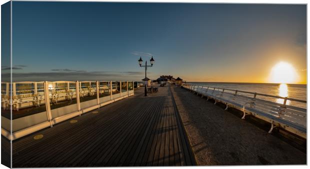 Fisheye view captured on Cromer pier at sunrise Canvas Print by Chris Yaxley