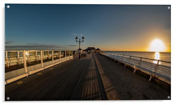 Fisheye view captured on Cromer pier at sunrise Acrylic by Chris Yaxley