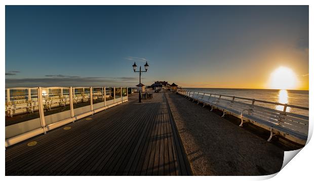 Fisheye view captured on Cromer pier at sunrise Print by Chris Yaxley
