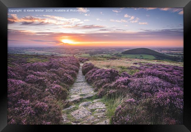 Summer Sunset over the North York Moors Framed Print by Kevin Winter