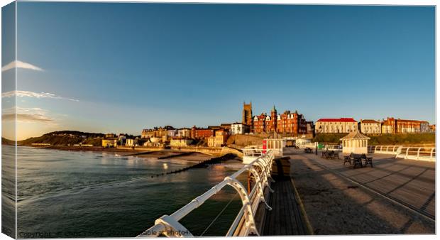 Fisheye view of the town of Cromer at sunrise Canvas Print by Chris Yaxley
