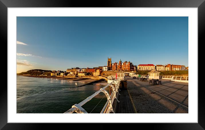 Fisheye view of the town of Cromer at sunrise Framed Mounted Print by Chris Yaxley